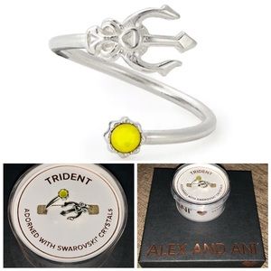 ALEX AND ANI Trident Ring Wrap, Adjustable, 925 Silver, New In Gift Box!!